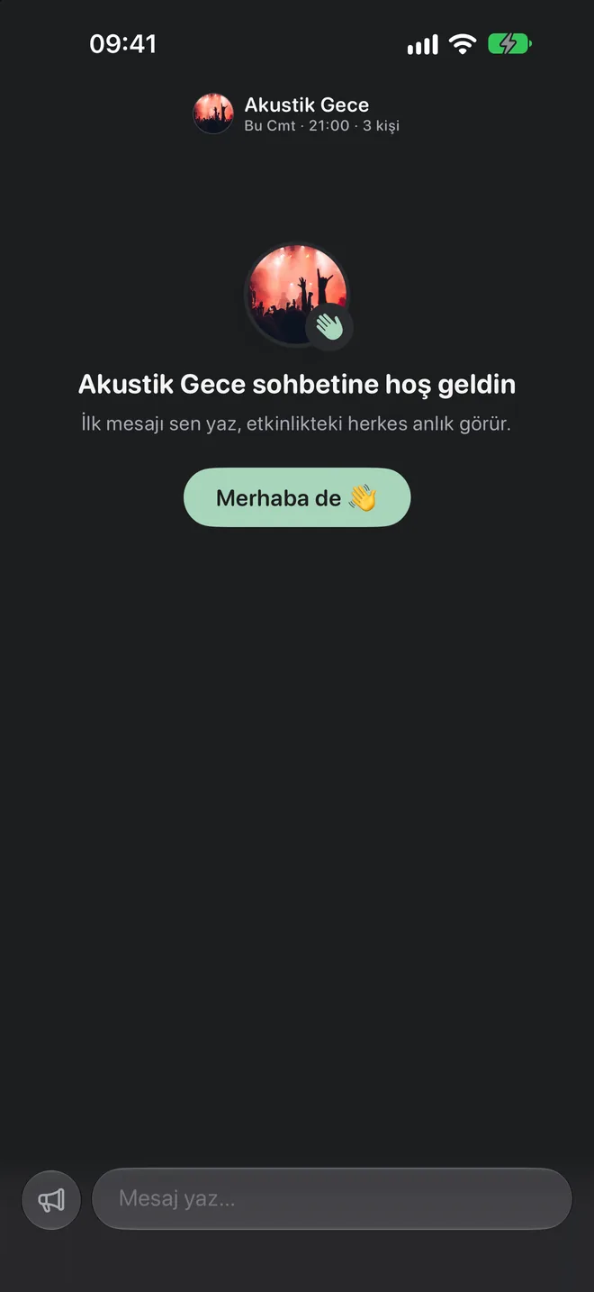 Organizatörün etkinlik sohbeti